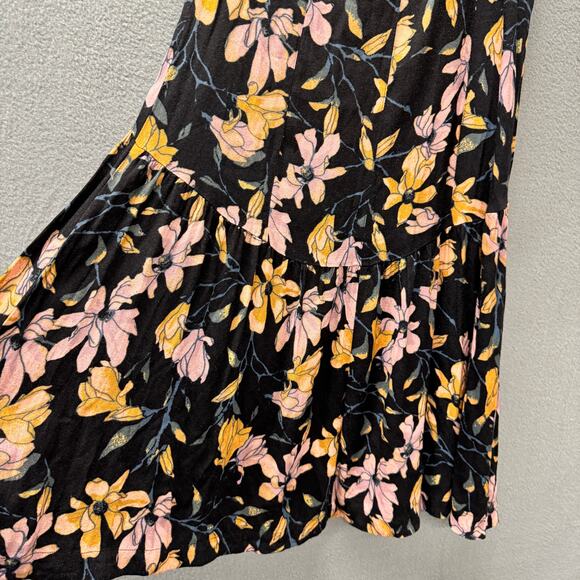 Free People Maxi Skirt Womens 2 Smooth Sailing Floral Front High Slit Button Up - Picture 9 of 13